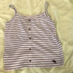 Im selling a White with Blue Strips Abercrombie Kids TankTop.